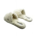 thumbnail image 5 of London Fog Womens Lilly Faux Fur Slide Slippers, 5 of 5