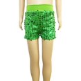 thumbnail image 2 of CPNG Kids Girls Sparkly Sequin Shorts Teen Girls Elastic High Waist Party Dance Shorts Fashionable Performance Shorts(Green,7-10 Years), 2 of 4