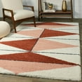 thumbnail image 3 of Balta  Levine Modern Geometric Shag Area Rug Burnt Orange 4'4" x 6' 4' x 6' Indoor, Shag Navy, Ivory, Cream Rectangle, 3 of 5