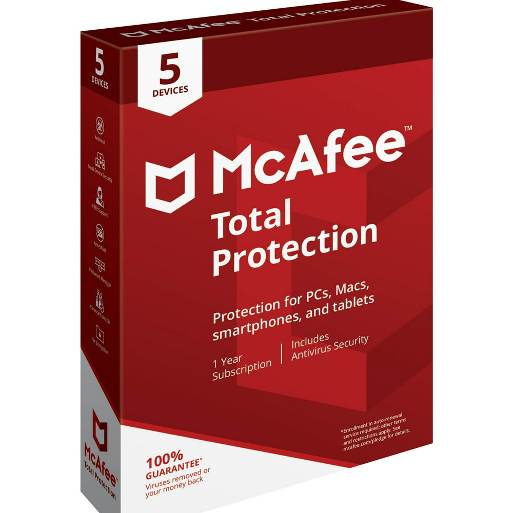 McAfee Total Protection 5 Device Antivirus Software  Walmart.com