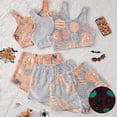 thumbnail image 5 of Ccpelsie Women Halloween Printing Cute Sleepwear Set Pajamas Sleeveless Shorts Sleepwear Set(Yellow,S), 5 of 5