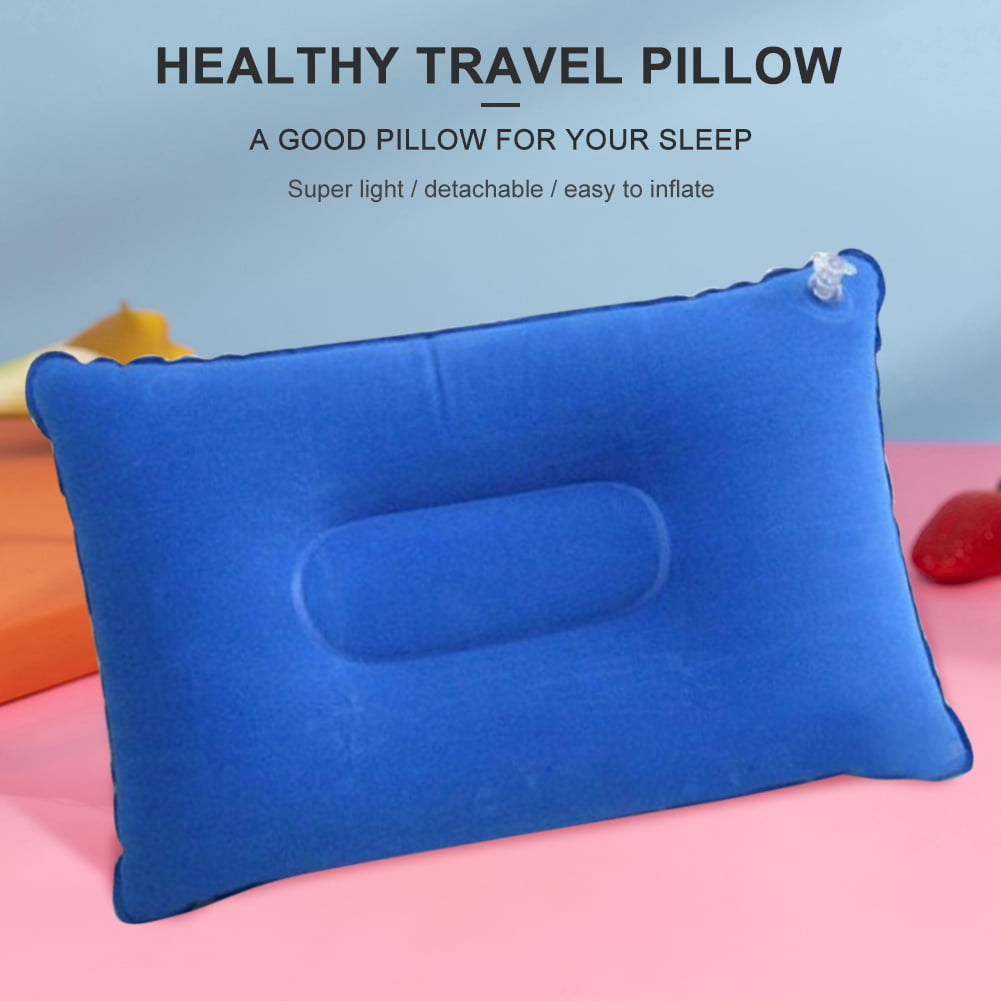 Blue Portable Travel Sleep Pillow Inflatable Outdoor Camping Tent Pillows 