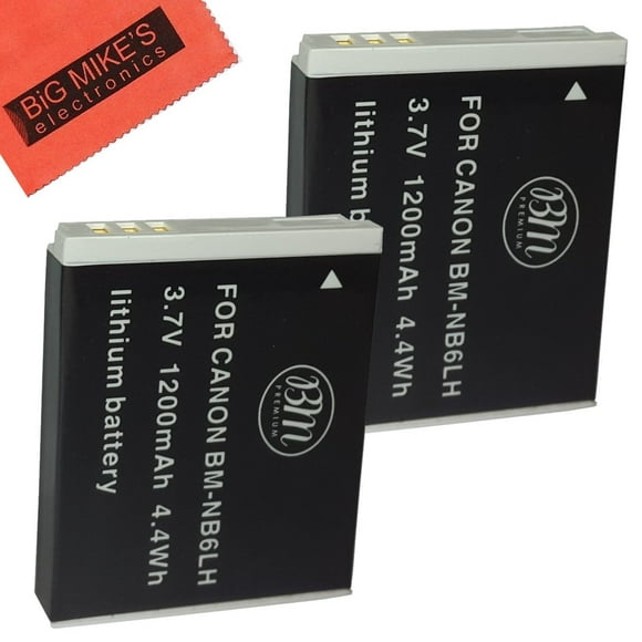 BM Premium 2 Pack of NB-6L, NB-6LH Batteries For Select Canon PowerShot Digital Cameras