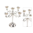 thumbnail image 1 of 5 Arms Candelabra, Metal Taper Candle Stand Candlestick Holder for Home  Dinning Table Centerpiece, 1 of 7
