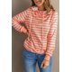 thumbnail image 4 of ABPHQTO Sudadera de Mujer Cuello Alto Rayas Naranja con Bolsillo, 4 of 5