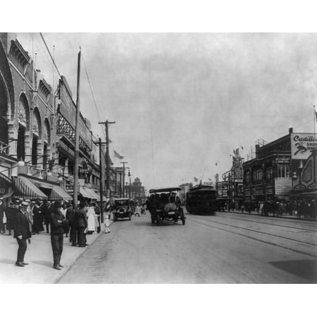 Coney Island: Surf Avenue. /Npedestrians And Streetcars On Surf Avenue ...