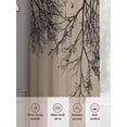 thumbnail image 5 of Brown Black Branches Sheer Curtains 63 Inch Length 2 Panels Set, Botanical Dead Tree Birds Voile Window Treatment Rod Pocket Curtains Sheers Drapes for Bedroom/Living Room/Kitchen 52x"63"x2, 5 of 7