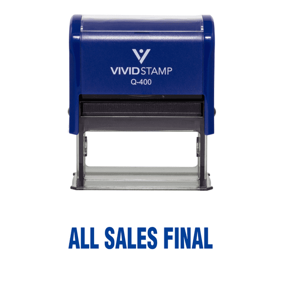 Vivid Stamp All Sales Final Rubber Stamp (Blue Ink) - X-Large