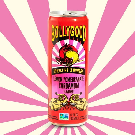 Bollygood Sparkling Lemon Pomegranate Cardamom Beverage Non-GMO 12oz Can