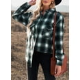thumbnail image 6 of Asyoly Womens Classic Plaid Shirt Jacket Long Sleeve Button Down Shacket Jacket Lightweight Boyfriend Oversized Coat With Pockets S-XXL, 6 of 7