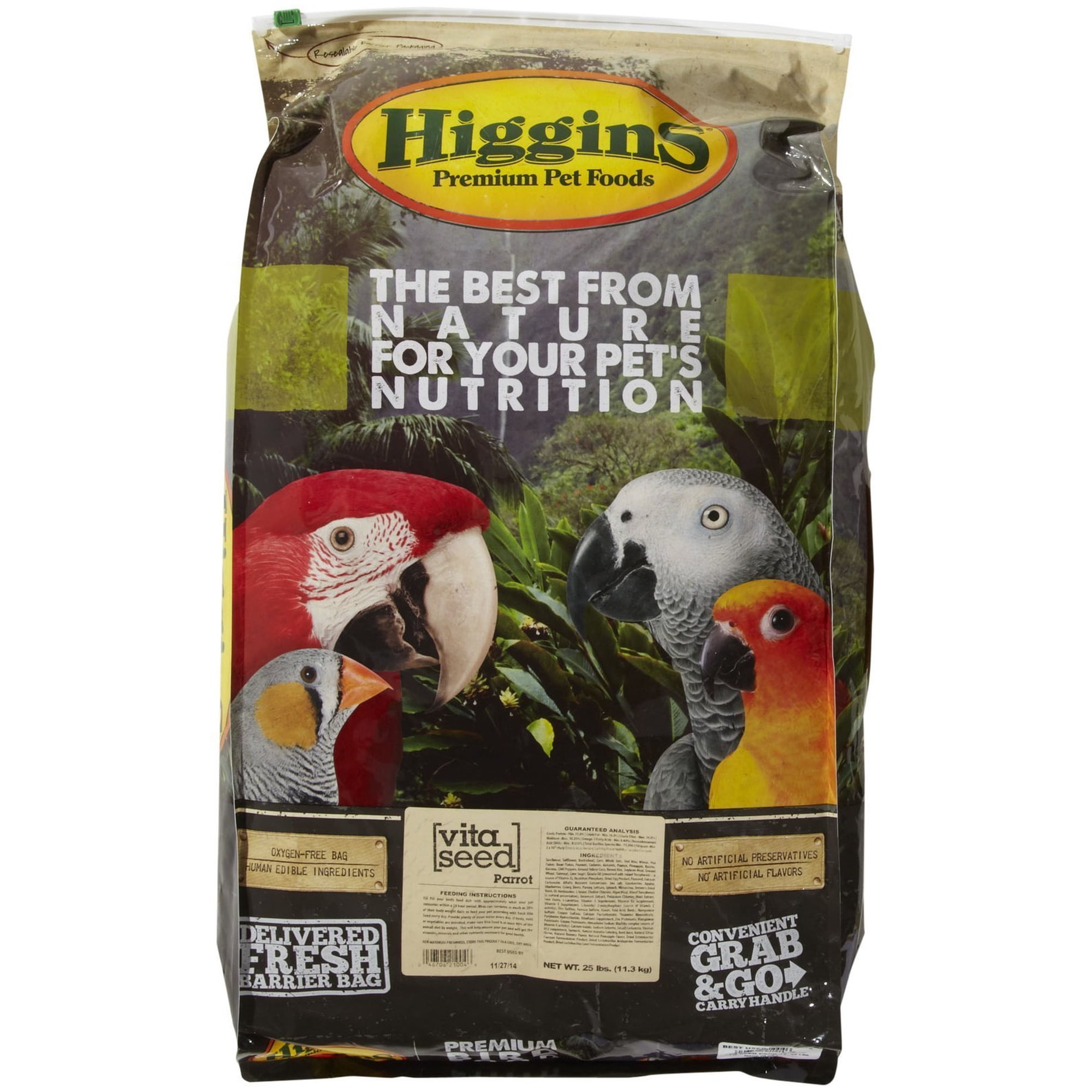 Higgins Vita Seed Parrot Bird Food, 25 Lb