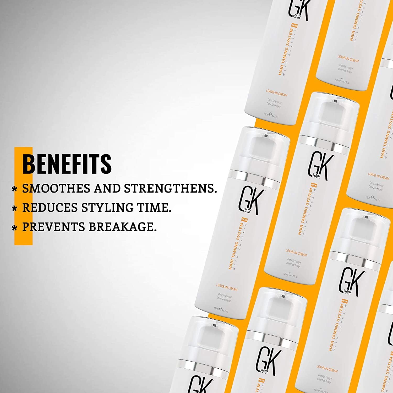 GK Hair Pro Line Hair Taming System with Juvexin Leave-In Conditioning Cream, Hydrates, Smoothness, Nourishes