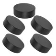 thumbnail image 3 of WEUVEB Black PU Floor Hockey Training Pucks Set of 5 Practice Hockey Pucks for Indoor and Outdoor Use, 3 of 8