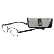 Optitek Computer 2101 Black - Rounded Rectangle Lens/Frame Glasses with Soft Case