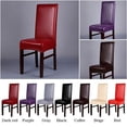 thumbnail image 2 of Funda para silla de 1, 2 o 4 piezas, de piel sintética y elastano, impermeable y resistente a la suciedad, para comedor, decoración del hogar, 2 of 8