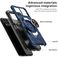 thumbnail image 2 of For T-Mobile REVVL 6 Pro 5G TMAF035G Robotic Kickstand Cover Phone Case + Tempered Glass - Blue, 2 of 5
