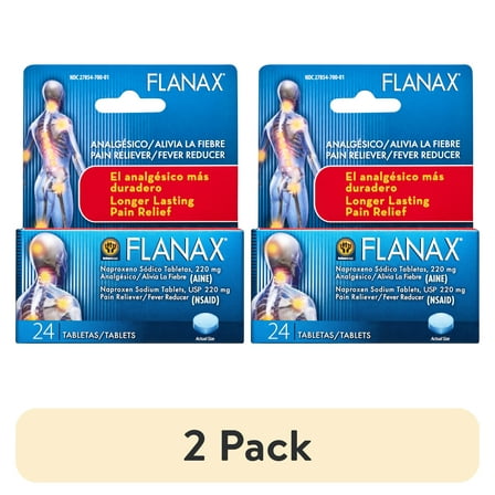 (2 pack) Flanax Pain Reliever/Fever Reducer Tablets, 24 Tablets