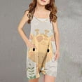 thumbnail image 2 of Odeerbi 5-13 Años Niñas Traje de Verano Lindo Jirafa Impresión Camisola Romper Casual Transpirable Cómodo Colgante Combinados Pantalones Cortos Con Bolsillos, 2 of 5