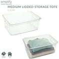 thumbnail image 2 of Simplify Medium Lidded Plastic Storage Bin Basket with Handles, Clear, 2 of 10