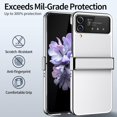 thumbnail image 2 of for Samsung Galaxy Z Flip 4 Case,Slim Thin Lightweight Non-Slip Leather Back Electroplated Frame Shockproof Protective Phone Case with Hinge Protection for Samsung Galaxy Z Flip 4 5G (White), 2 of 14