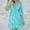 Blue, variant on Turilly Women's Summer Solid Color Long Sleeve V-Neck Dress