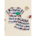 thumbnail image 2 of Bagilaanoe 2pcs Toddler Baby Boy Shorts Set Short Sleeve Print T Shirt Tops + Shorts 3M 6M 12M 18M 24M 3T Kids Casual Summer Clothes, 2 of 7
