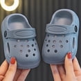 thumbnail image 5 of KPOPLK Toddler Clogs Boys Girls Ganden Shoes Little Kids Slip on Slides Sandals Children Summer Beach Pool Water Shower Slippers Size 7,Blue, 5 of 6