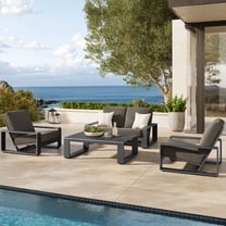 Modway Lirienne 4-Piece Outdoor Patio Aluminum Furniture Set in Smoke by Modway