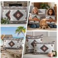 thumbnail image 4 of Outdoor Pillow Covers 20x12 Set of 2, Brown Beige Boho Waterproof Patio Throw Pillow Covers for Couch Sofa Chair, Vintage Ethnic Tribal Southwestern Decorative Pillowcases for Throw Pillows, 4 of 9