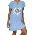 thumbnail image 1 of Sexy Vestidos Cortos de Verano para las Mujeres 2025 Moda Suelta de Ocio Vestido de Manga Corta con Cuello en V, Vestido Casual de Rodilla, 1 of 6