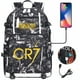 thumbnail image 1 of Mochila para estudiantes jóvenes con estampado de fútbol dorado, mochila de viaje de ocio para hombres y mujeres, 1 of 6