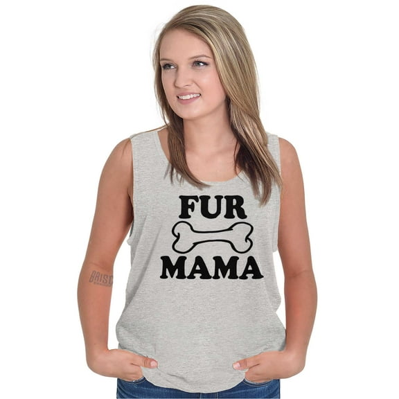 Fur Mama Cute Pet Owner Cat Dog Mom Tank Top Tee Shirt Women Brisco Brands S