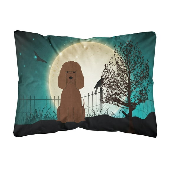 Carolines Treasures BB2253PW1216 Halloween Scary Irish Water Spaniel Canvas Fabric Decorative Pillow, 12H x16W,