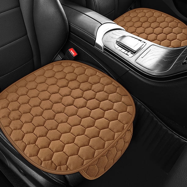 Cojín de asiento de coche Winter Plush | Sin respaldo, sin ataduras | Peluche Universal Cálido de Una Pieza, Antideslizante y Corto | Encaja en coches, camiones, SUV | 50cm x 50cm | Instalación