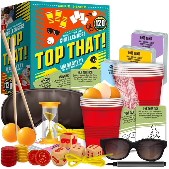 Quokka Card Game Top That! — 120 Challenge Cards Interactive Family Party Games