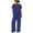 Blue, variant on Women's 2 Piece Outfit, Waffle Knit Round Neck Top and Wide Leg Pants Two Piece Set