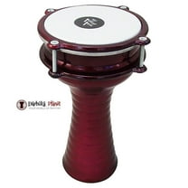 Zaza Percussion 10'' (length) Turkish Aluminum (Red) Darbuka Doumbek, Synthetic Head