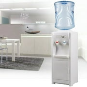 Top Loading Water Cooler Dispenser 5 Gallon Normal Temperature Water and Hot Bottle Load Electric Primo Home with Storage Cabinet, White