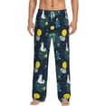 thumbnail image 2 of Picia Space and Animals Mens Soft Woven Cotton Elastic Waistband Sleep Pajama Pant Lounge Sleep Pant With Pockets And Drawstring-Medium, 2 of 9