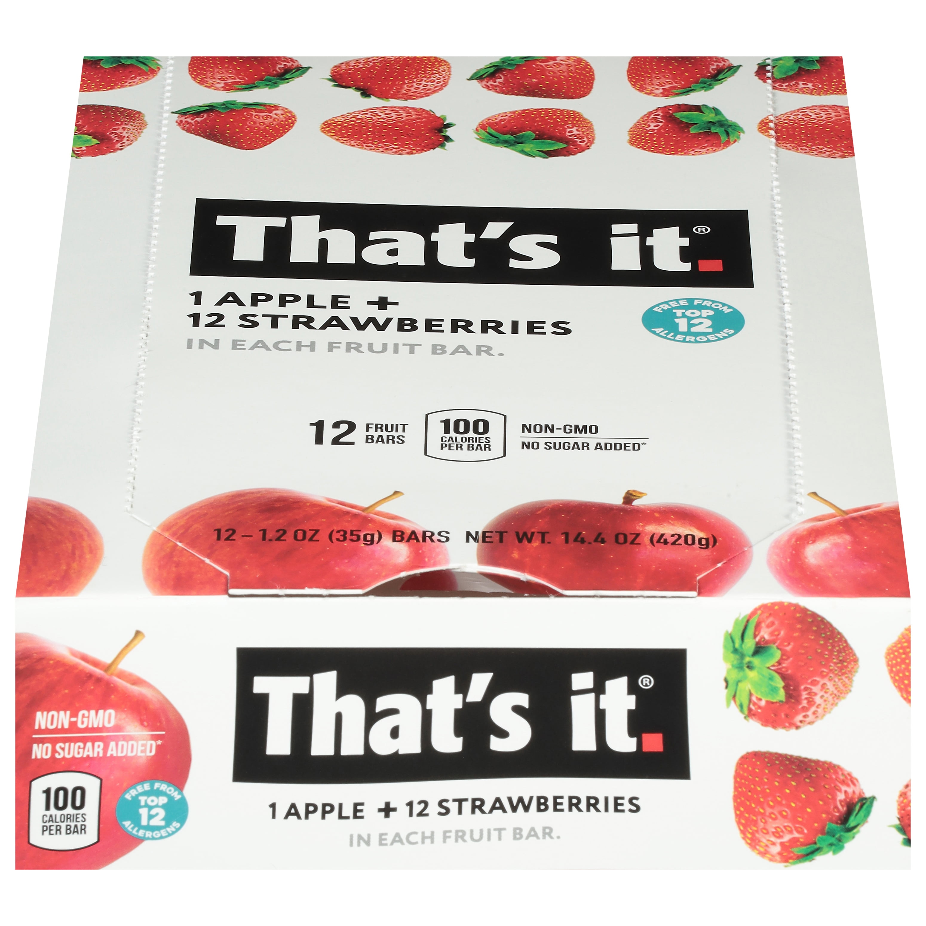 That's It, Fruit Bar Apple + Strawberry, 12 Ct 