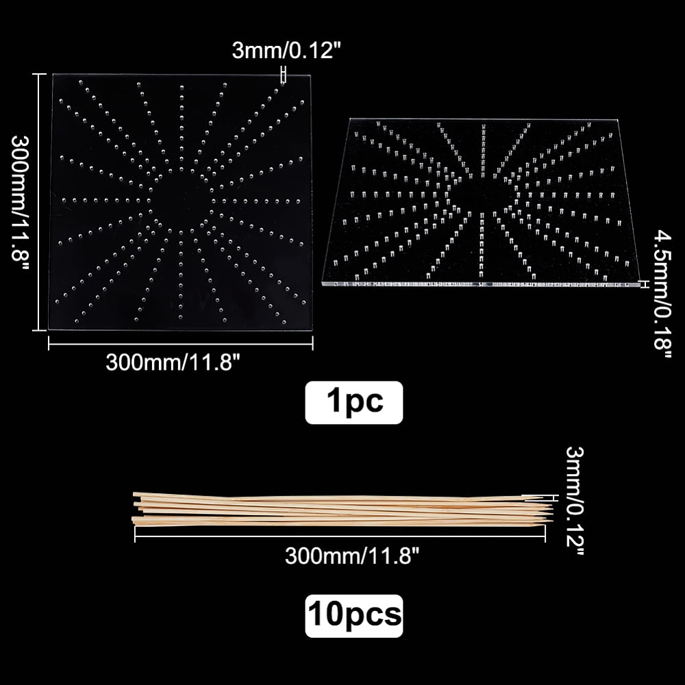 Square Acrylic Crochet Blocking Board Knitting Loom with Stainless Steel Pin for Making Cushions Scarves Hats Headbands Shawl Clear DIY