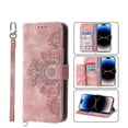 thumbnail image 1 of Flower Embossed Leather Wallet Case Compatible Samsung Galaxy S23 Ultra/s23 Plus/s23 With Wrist Strap, 1 of 5