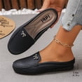 thumbnail image 7 of Mules for Women Soft Comfortable Orthopedic Leather Shoes Fashion Slip On Stitched Flat-Soled Casual Backless Loafers with Cute Bow, 38, 7 of 7