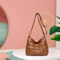 thumbnail image 2 of Xingzhi Ladies Cross Body Bag Messenger Large Over Shoulder Handbag Long Strap Brown, 2 of 8