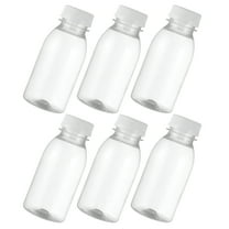 ACDANC 6 Pcs Milk Bottle for Juice Water Clear Beverage Bottles Glass Jars Kids Small Plastic Mini Fridge Containers Drinking the Pet Child