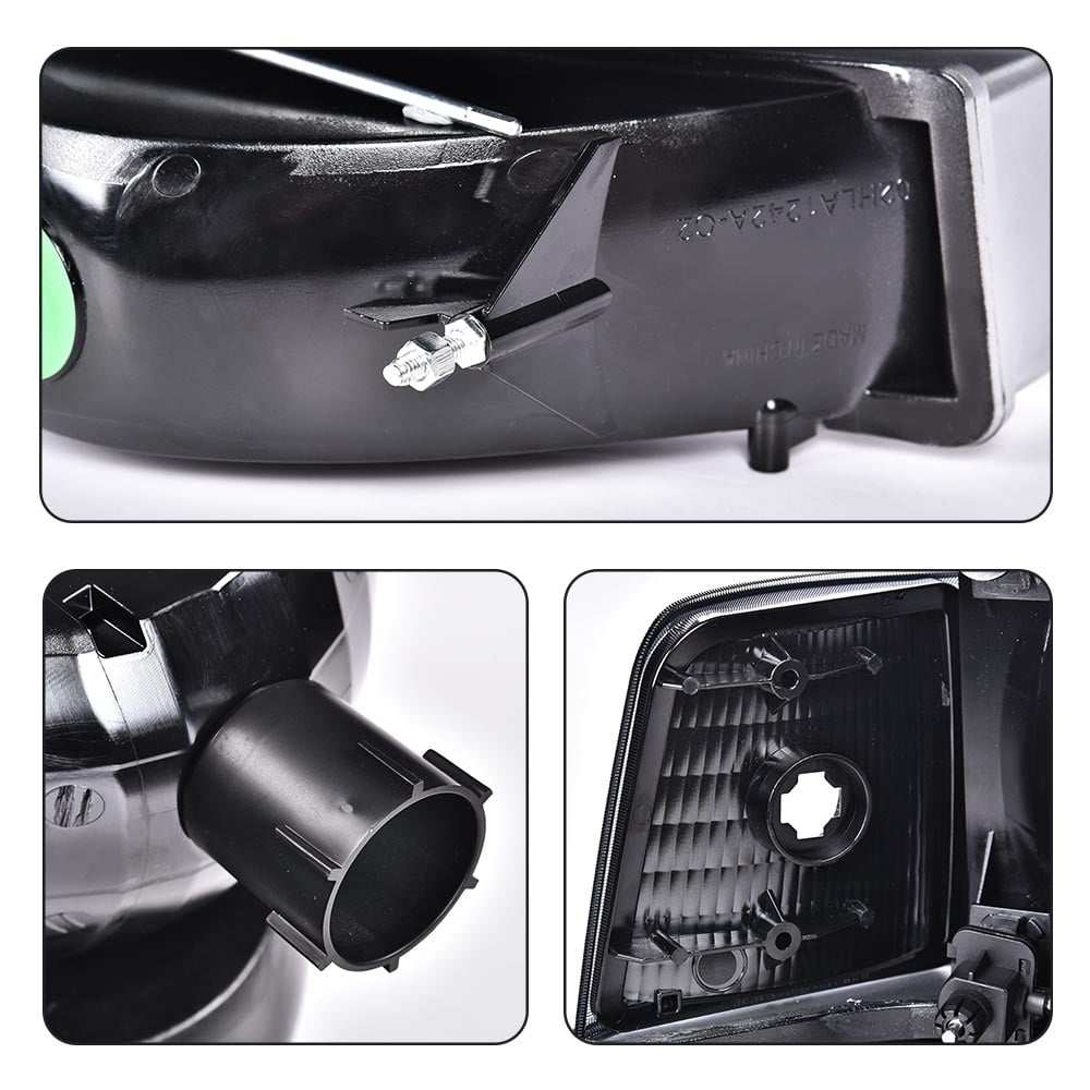 CROSSDESIGN Smoke Headlights w/Corner Signal Fit for Ford F150 F250 F350 Bronco 1992-1996