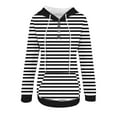 thumbnail image 5 of Kaemgyyd Womens Tops Button Collar Drawstring Hoodies Casual Long Sleeve Pullover Trendy Stripe Sweatshirts with Pockets, 5 of 5