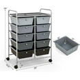 thumbnail image 3 of BuySphere 10 Drawers Rolling Cart, Classroom Organizers, Storage Cart with Wheels, for Teacher Office Home School Supplies Tool Craft Art Paper, Black Gradient, 3 of 20