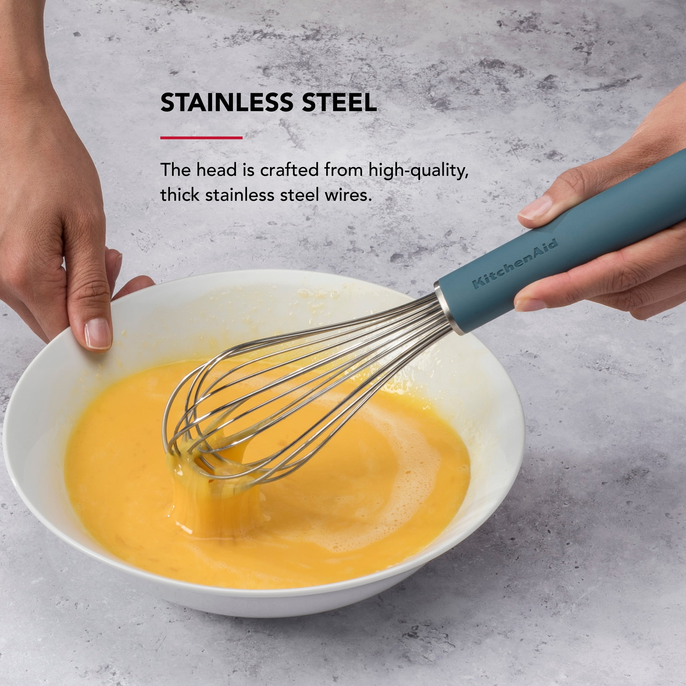 KitchenAid Stainless Steel Wire Kitchen Whisk with Ergonomic Handle, Agave