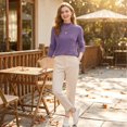 thumbnail image 6 of Sweaters for Women Long Sleeve Trendy Crew Neck Jumper Knitted Pullover Soft Warm Fleece Sweater Tops, 6 of 8